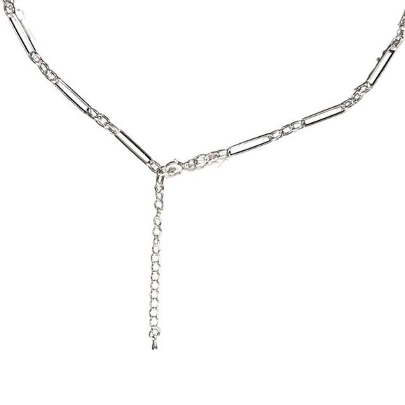 Silver Chain Link Necklace New - Picture 3 of 5